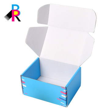 Caja de zapatos impresa personalizada azul envío cajas corruaged